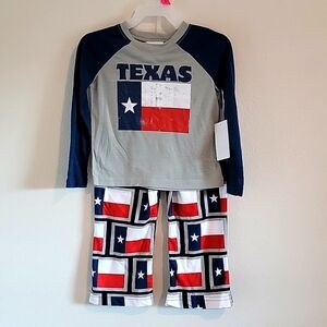 NWT Creative Apparel Concepts Texas Flag Pajamas Set size 18M